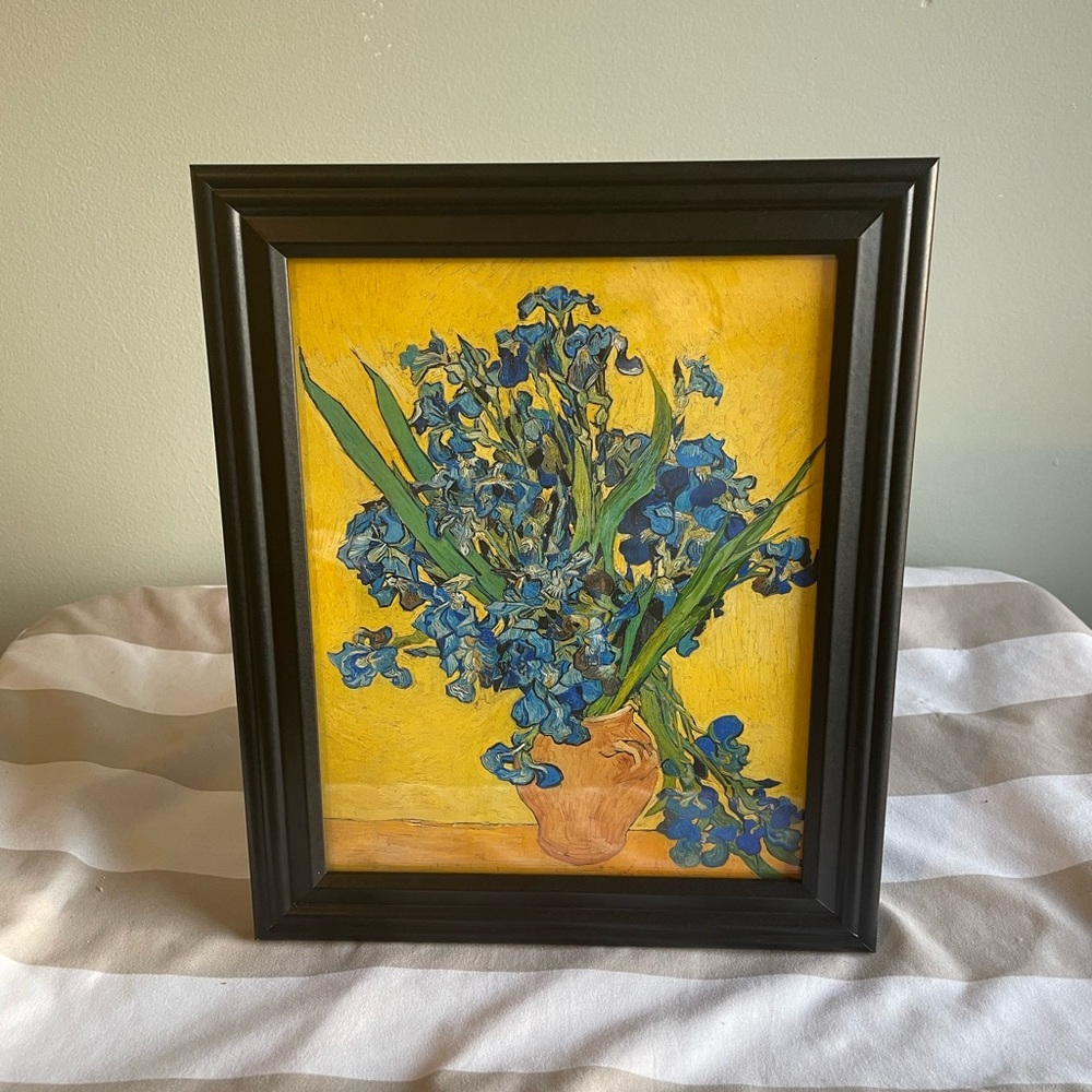 Van Gogh Irises Framed Print 10x12 Black Frame Flowers Vase Wall Art Vincent